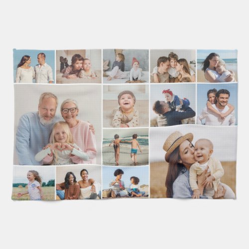 Create Your Own 14 Photo Collage Kitchen Towel