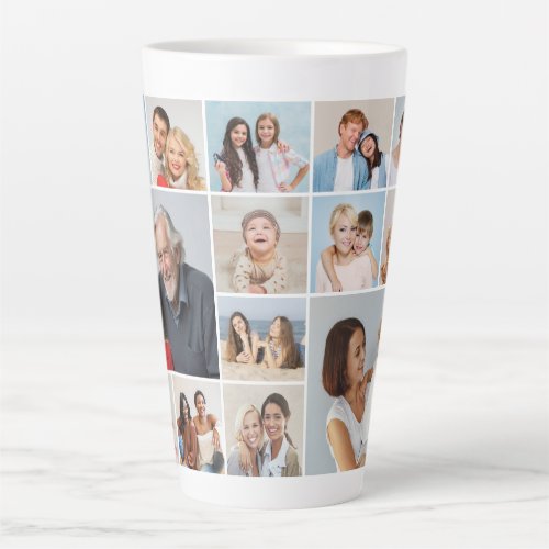 Create Your Own 14 Photo Collage Latte Mug