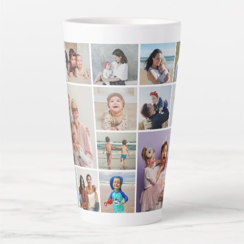 Create Your Own 14 Photo Collage Latte Mug