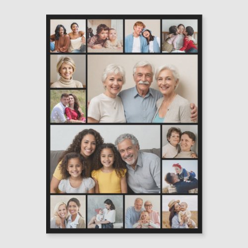 Create Your Own 14 Photo Collage Magnetic Card