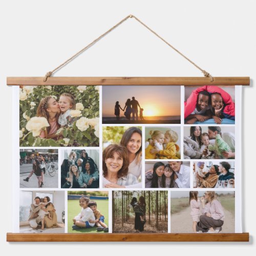 Create Your Own 14 Photo Collage Photo Block Hanging Tapestry