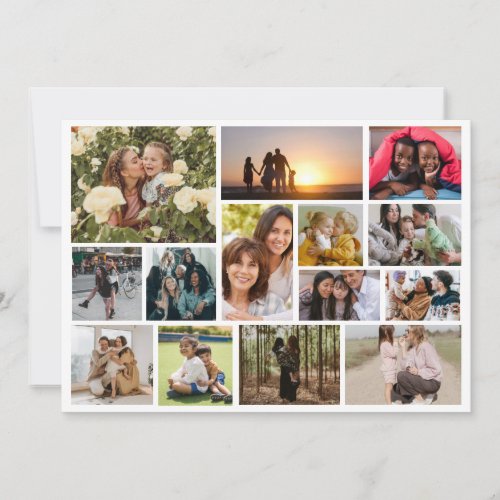 Create Your Own 14 Photo Collage Photo Block Holiday Card