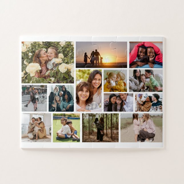 Create Your Own 14 Photo Collage Photo Block Jigsaw Puzzle (Horizontal)