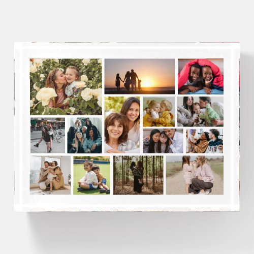 Create Your Own 14 Photo Collage Photo Block Paperweight