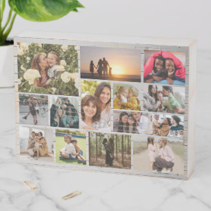 Create Your Own 14 Photo Collage Photo Block Wooden Box Sign