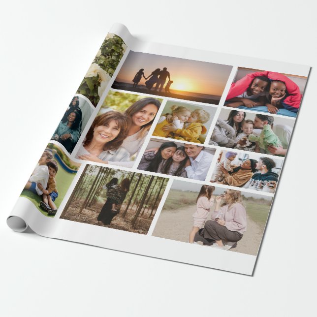 Create Your Own 14 Photo Collage Photo Block Wrapping Paper (Unrolled)