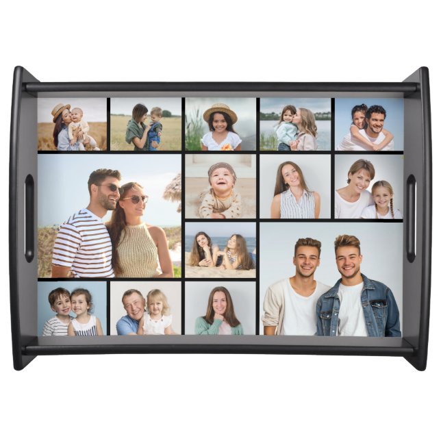 Create Your Own 14 Photo Collage Serving Tray (Front)