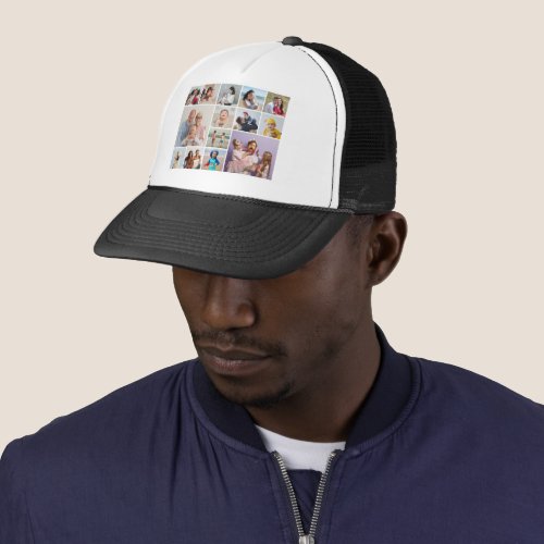 Create Your Own 14 Photo Collage Trucker Hat