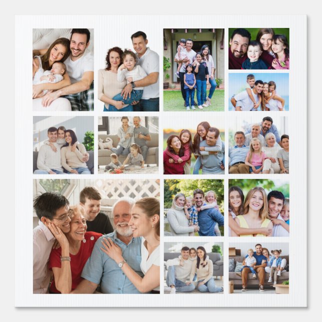 Create Your Own 14 Photo Collage Yard Sign (Front)