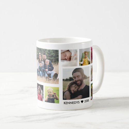 Create Your Own 15 Family Photo Collage White Coffee Mug