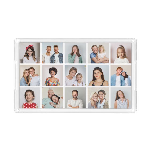 Create Your Own 15 Photo Collage Acrylic Tray (Front)
