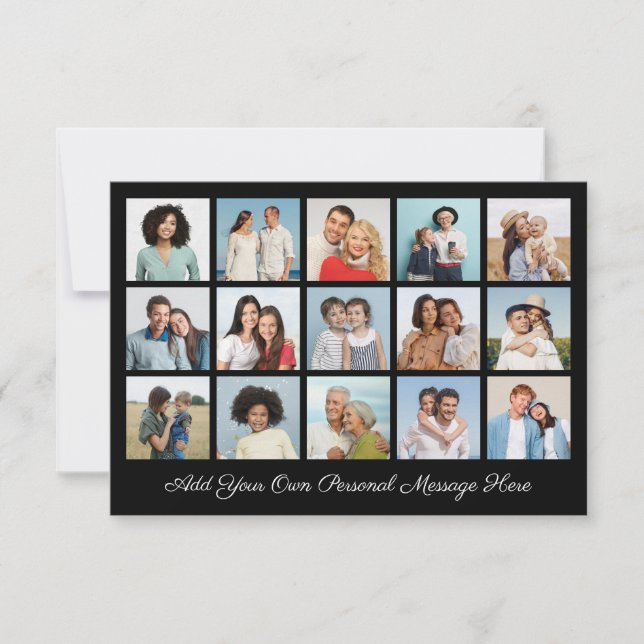Create Your Own 15 Photo Collage Add Your Greeting Card (Front)