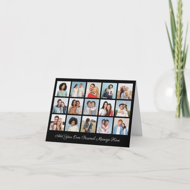 Create Your Own 15 Photo Collage Add Your Greeting Card (Front)