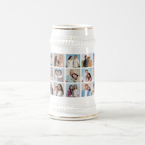 Create Your Own 15 Photo Collage Beer Stein
