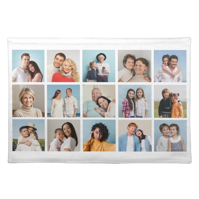 Create Your Own 15 Photo Collage Cloth Placemat (Front)