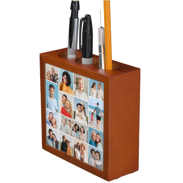 Create Your Own 15 Photo Collage Desk Organizer (In Situ)