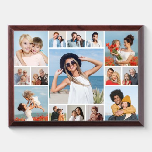 Create Your Own 15 Photo Collage Edit Color Plaque