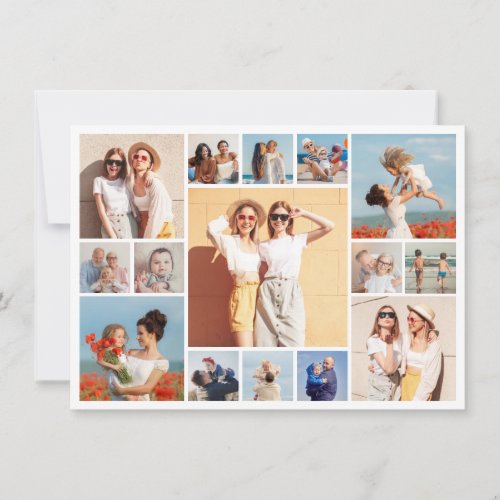 Create Your Own 15 Photo Collage Editable Color Card