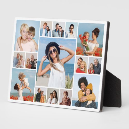Create Your Own 15 Photo Collage Editable Color Plaque