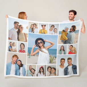 Create Your Own 15 Photo Collage  Fleece Blanket