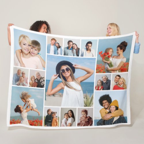 Create Your Own 15 Photo Collage  Fleece Blanket