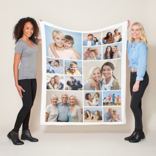 Create Your Own 15 Photo Collage Fleece Blanket