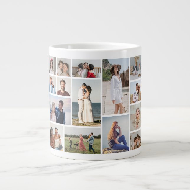Create Your Own 15 Photo Collage Giant Coffee Mug (Front)