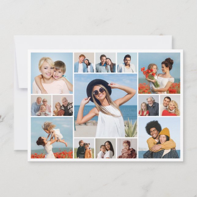 Create Your Own 15 Photo Collage Greeting Card (Front)