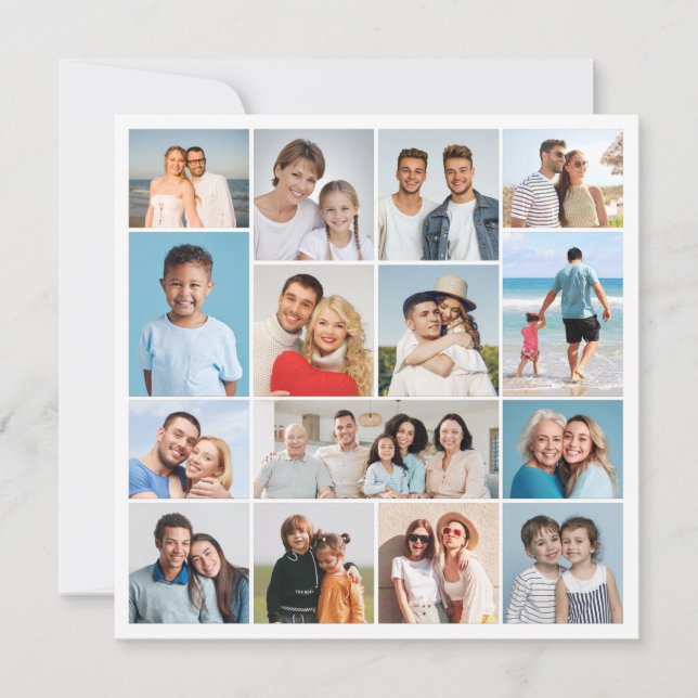 Create Your Own 15 Photo Collage Greeting Card (Front)