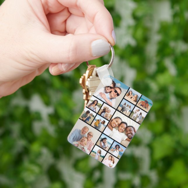 Create Your Own 15 Photo Collage Keychain (Hand)