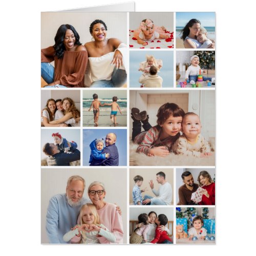 Create Your Own 15 Photo Collage Large Card