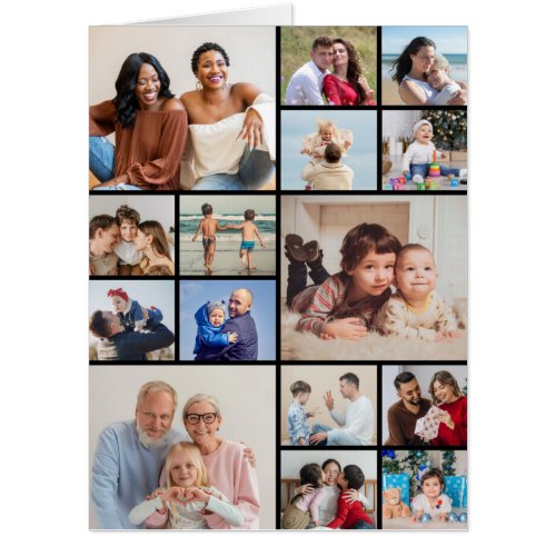Create Your Own 15 Photo Collage Large Card