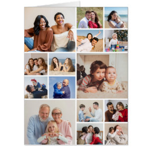 Create Your Own 15 Photo Collage Large Card