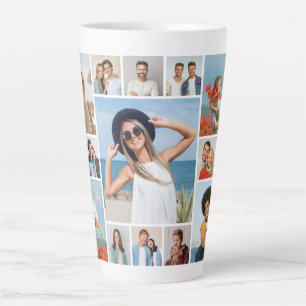Create Your Own 15 Photo Collage Latte Mug