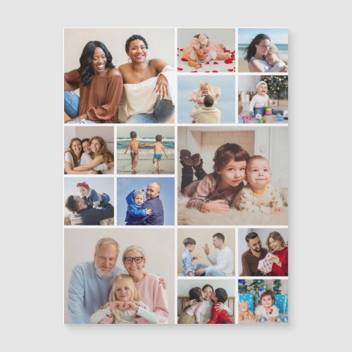 Create Your Own 15 Photo Collage Magnetic Card