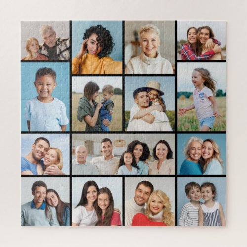 Create Your Own 15 Photo Collage Magnetic Card Jigsaw Puzzle