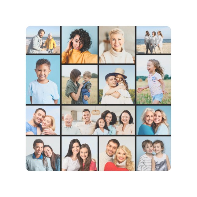 Create Your Own 15 Photo Collage Metal Print (Front)