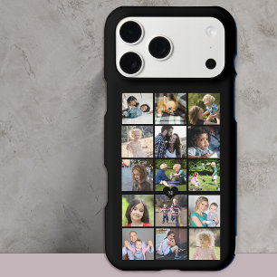 Create your own 15 photo collage monogrammed iPhone 17 pro max case