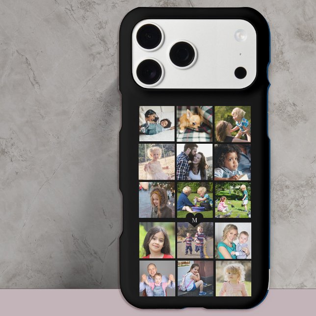 Create your own 15 photo collage monogrammed Case-Mate iPhone case (Creator Uploaded)
