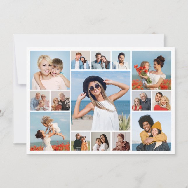 Create Your Own 15 Photo Collage  Note Card (Front)