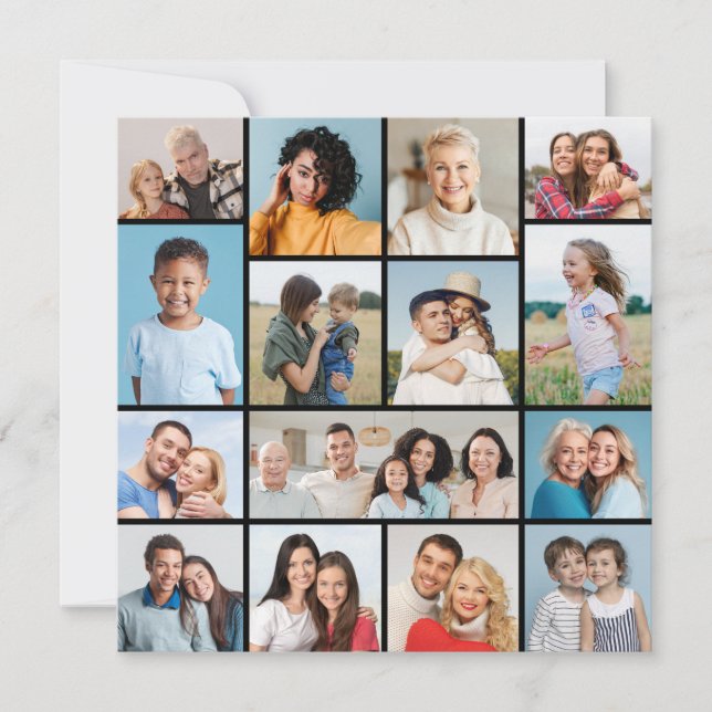 Create Your Own 15 Photo Collage Note Card (Front)