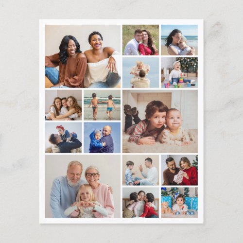 Create Your Own 15 Photo Collage Paper SheetCard