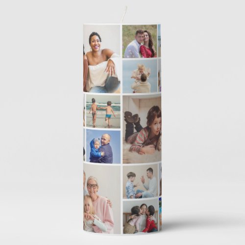 Create Your Own 15 Photo Collage Pillar Candle