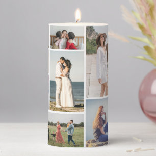 Create Your Own 15 Photo Collage Pillar Candle