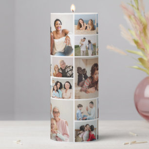 Create Your Own 15 Photo Collage Pillar Candle