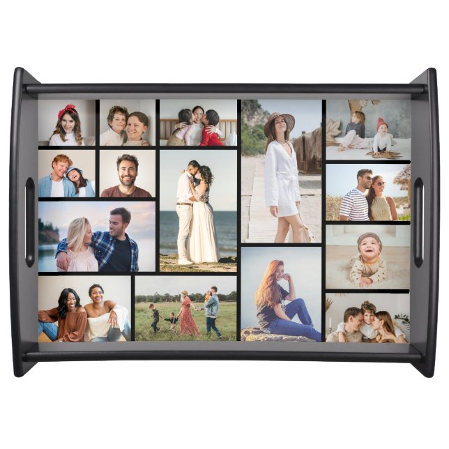 Create Your Own 15 Photo Collage Serving Tray (Front)
