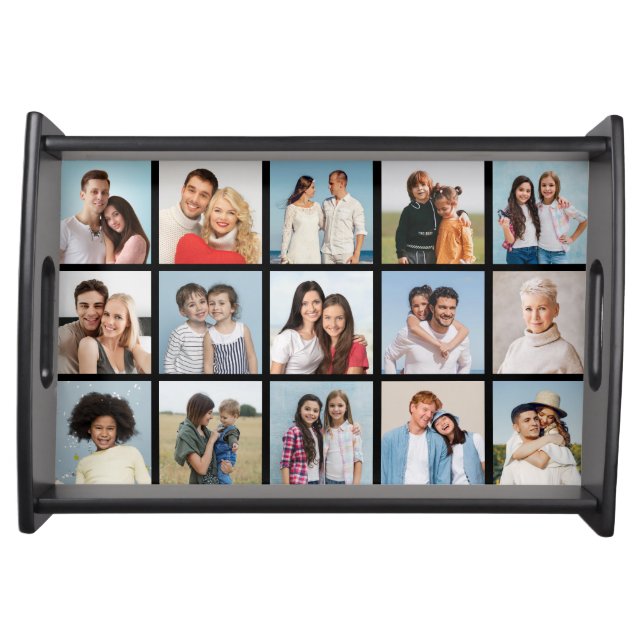 Create Your Own 15 Photo Collage Serving Tray (Front)