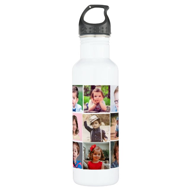Create Your Own 15 Photo Collage Stainless Steel Water Bottle (Front)