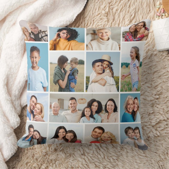  Create Your Own 15 Photo Collage  Throw Pillow (Blanket)