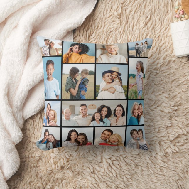  Create Your Own 15 Photo Collage  Throw Pillow (Blanket)